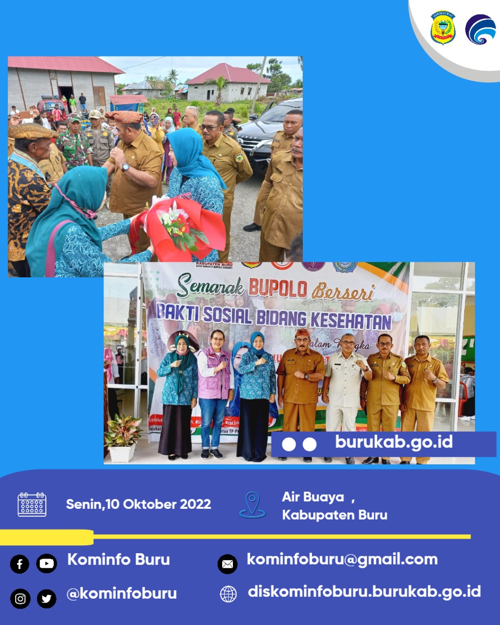 KEGIATAN BAKTI SOSIAL BIDANG KESEHATAN DI PUSKESMAS AIR BUAYA DALAM RANGKA MENYAMBUT HUT KABUPATEN BURU KE-23
